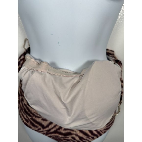 Michael Kors Size 8 Swimsuit Womens One Piece Animal Print One Shoulder Brown - Picture 8 of 14